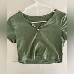 Green crop top for women.